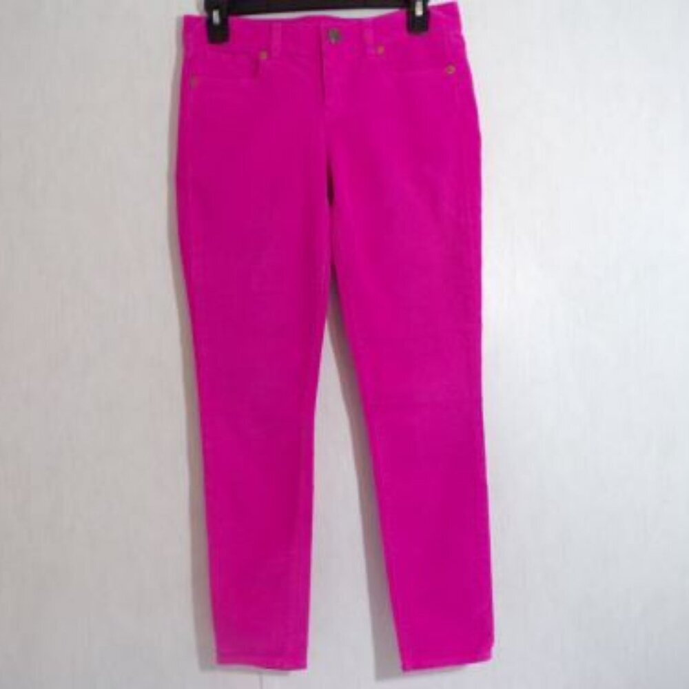J Crew Junior Womens Toothpick Corduroy Pants Size 25 Pink Barbiecore Preppy
